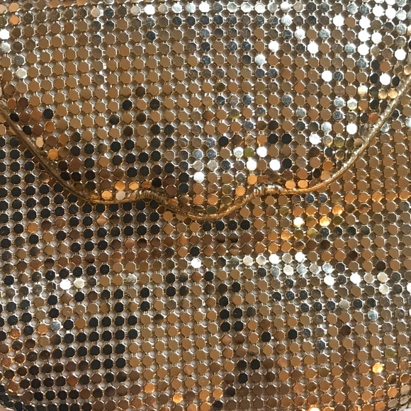 Whiting & Davis Mini Gold Pedal Flap Crossbody Bag - Picture 8 of 8